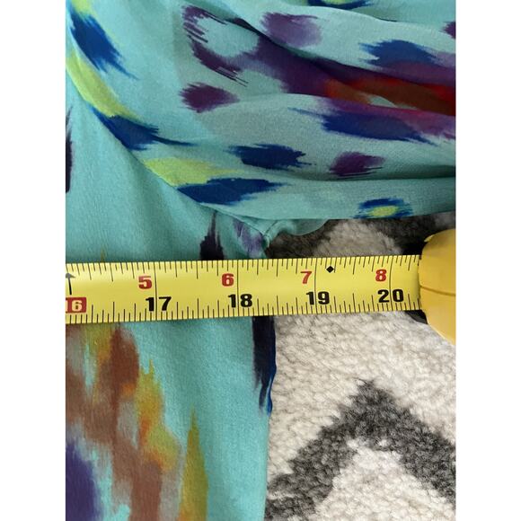 ANTHROPOLOGIE Serenade Turquoise Ikat Pullover Boho Maxi Dress Sz M *FLAW* - Picture 13 of 15